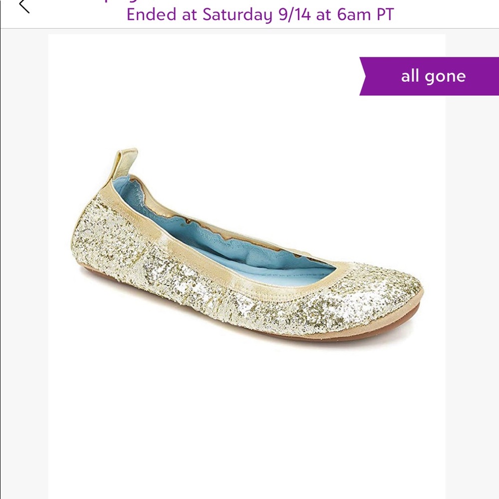 Hitched by Yosi Samra champagne glitter flats